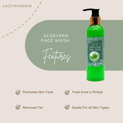 Khadi Kamal Herbal 100 Pure Natural & Organic Aloevera Face Wash For Men And Women 210ml Pack of 5