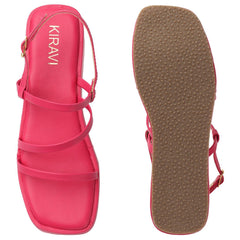 Kiravi Multi Strap Pink Wedges