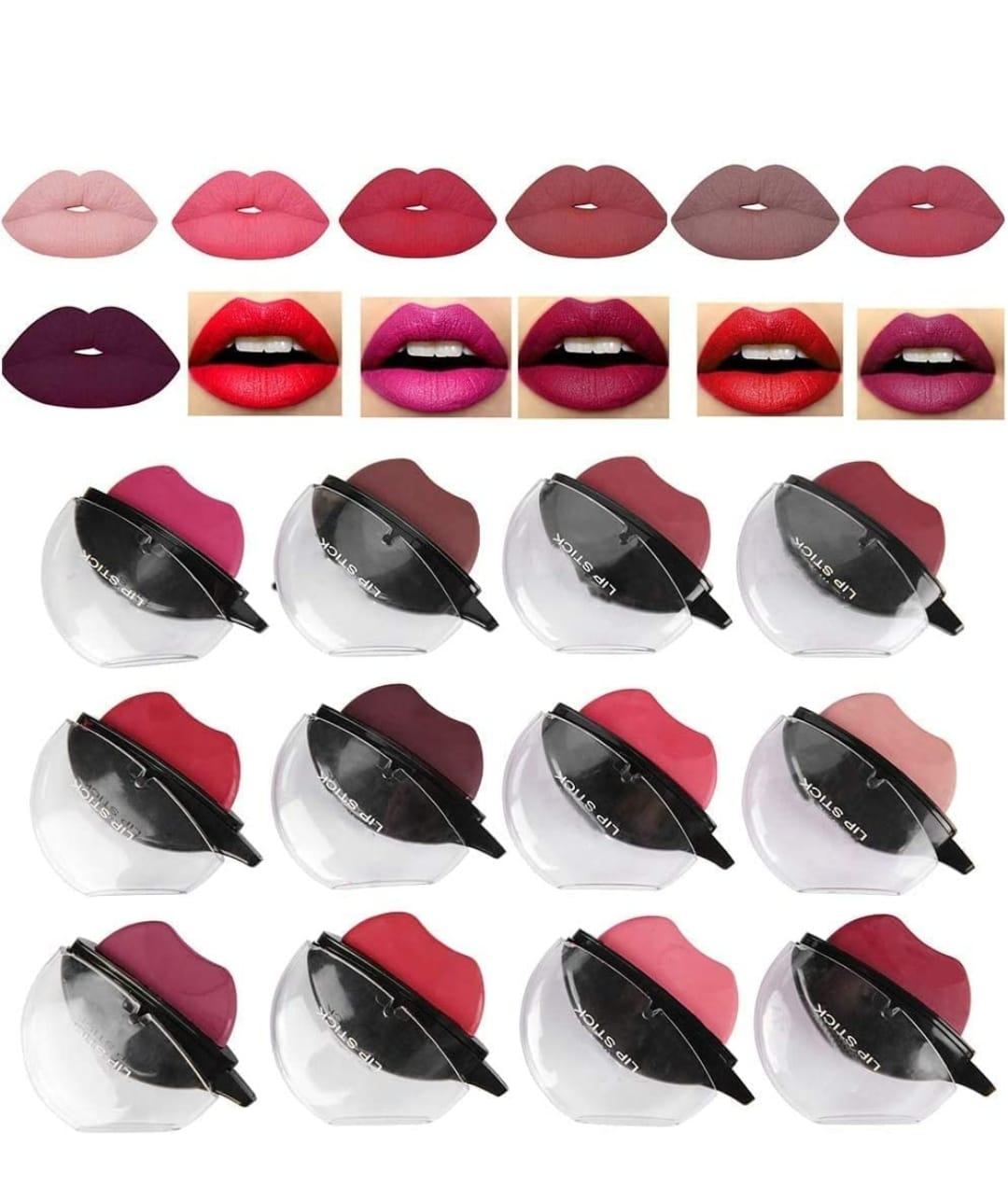 Lip Shape Lipstick Matte Finish (Pack of 2 Random Color)