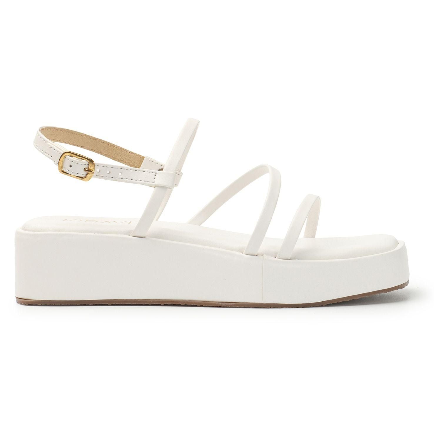 Kiravi Multi Strap White Wedges