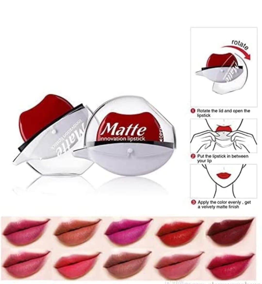 Lip Shape Lipstick Matte Finish (Pack of 2 Random Color)