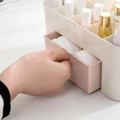 6 Slots And 1 Mini Drawer In This Beauty Organizer for Makeup Tools